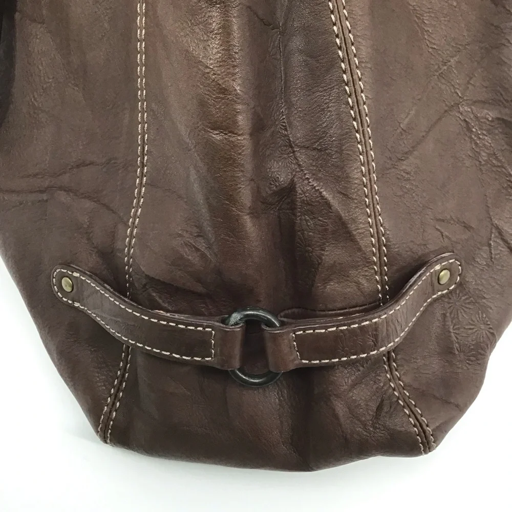 J Jill Brown Textured Embossed Leather Tote - Picture 11 of 16
